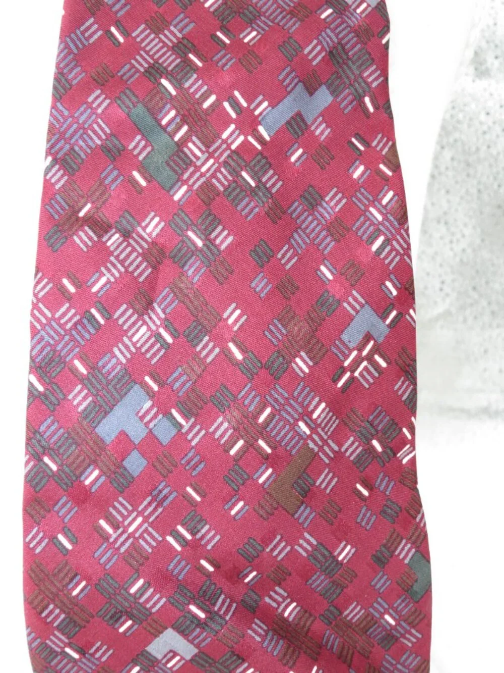 Christian Dior Monsieur Red Silk Tie Vintage Paris Pure Soie 4 Inch Width